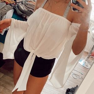 Flowy Off the Shoulder Tie Top